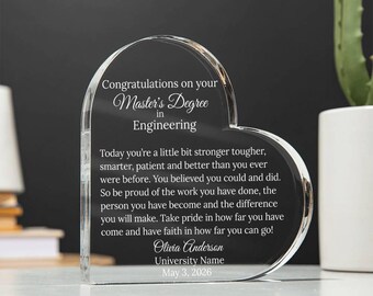 Personalized Graduation Gift, Graduation Plaque, Graduation Gift for Her, Graduation Gift for Daughter, Masters, MBA, College Graduation