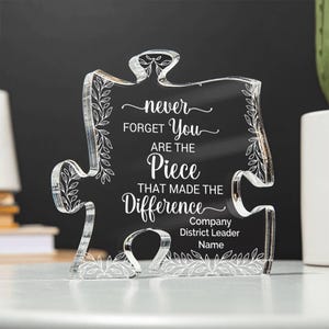 Personalized Difference Maker Acrylic Plaque, Leaving Thank You Employee Gift for Teacher Appreciation Coworker