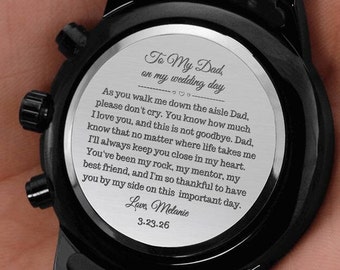 Vater der Braut Uhr Geschenk von Tochter, Vater der Braut Geschenk, Hochzeitsgeschenk für Papa von Braut, gravierte Uhr, Braut zu Papa Uhr