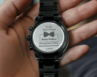 Groomsmen Gift Watches, Engraved Watch for Best Man, Custom Groomsman Man of Honor Gift, Suit Up, Groomsman Proposal, Bulk Discounts
