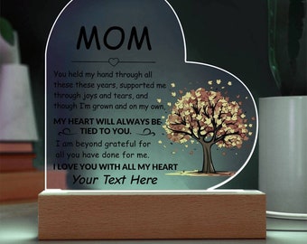 Targa Decorativa A Forma Di Cuore In Acrilico | Regalo Per La Mamma A Natale | Fai Da Te Personalizzabile
