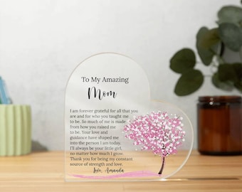 Mothers day from son, Mothers Day Gift, Acrylic Heart, Gift for Mom, Gift Idea for Mom, Gift for Mommy, Mom Christmas Gift