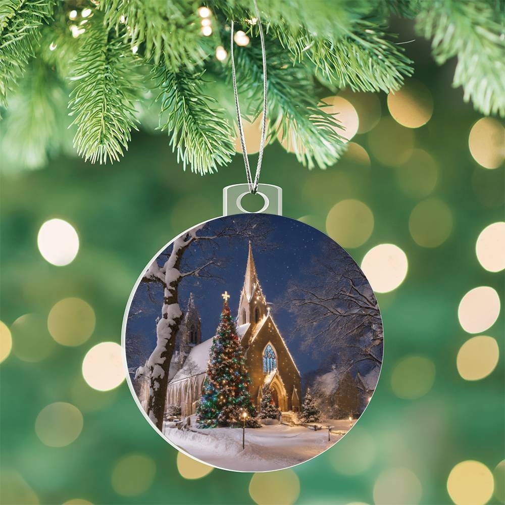 Snow Covered Church Christmas Ornament Gift Exchange Gift Etsy