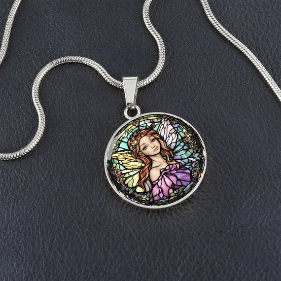 Fairy Engraved Necklace, Jewelry For Fantasy Lover Gifts, Birthday Gift For Her