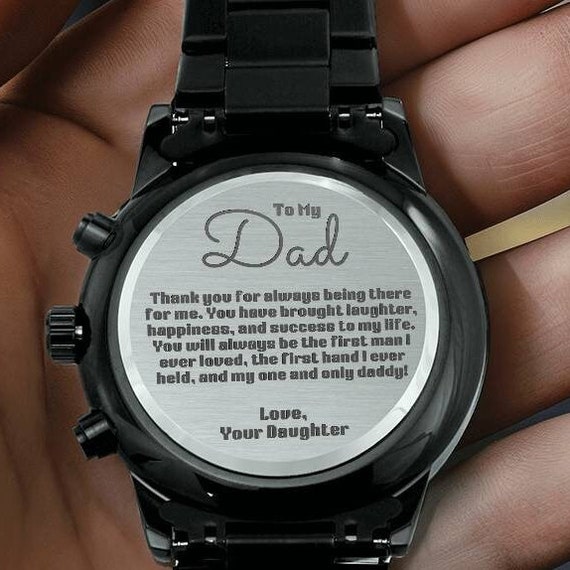 To My Best Dad Gift Engraved Watch for Dad from Daughter Father Birthday Gift Custom Watch to Dad Sentimental Gift for Dad Etsy