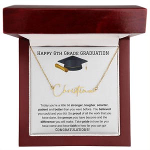 6th Grade Graduation Gift, Elementary School Grad Gift, Cursive Name Necklace, Graduation Necklace Gift for daughter granddaughter niece