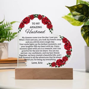 To My Husband Acrylic Plaque, Best Birthday Gift for Husband, Anniversary Gift for Him, Husband Gift from Wife, Husband Plaque, Husband Gift