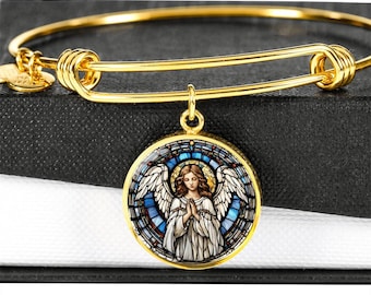 Schutzengel-Armreif, Erinnerungsgeschenk, Schutzengel, Schutzengel, christlicher Schmuck, Weihnachtsgeschenk