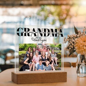 Grandma Gift, Custom Photo Gift, Acrylic Plaque with Grandkids Names Gift for Grandmother, Mothers day gifts for Grandma, Grandma Christmas