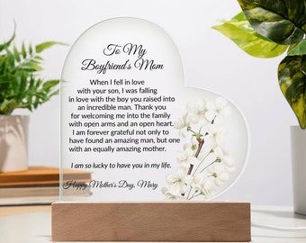 Boyfriends Mom Gift, Gifts for Boyfriend&#39;s Mom, To My Boyfriends Mom LED Plaque, For Boyfriends Mom Christmas Gift, Mothers Day, Birthday
