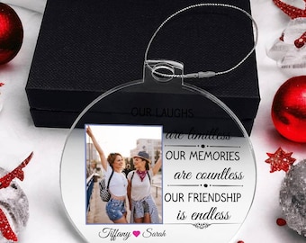 Personalized Best Friend Ornament Christmas, Bestie Photo Ornament, Friendship Christmas Gifts, Bestie Ornament, Christmas Gift for Friends