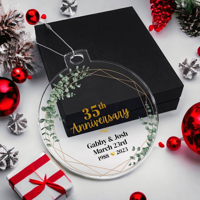 Personalisierte 50. Hochzeitstag Acryl Ornament Geschenk für Paar, Goldjubiläum Geschenke für Eltern Großeltern Bild 4