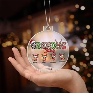 Grandma Ornament, New Grandma Gift, Baby Announcement, Grandma Custom Ornament, New Baby Reveal gift, Mothers Day Gift for grandma, Acrylic immagine 2