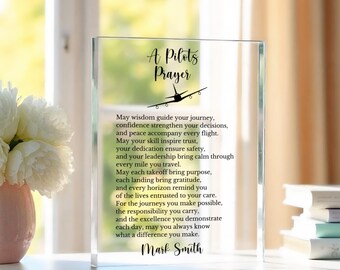 Pilot's Prayer Plaque Gift, Aviation Décor, Aviation Enthusiast Decor, Inspiration Plaque, Pilot Appreciation, Flight School Graduation