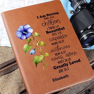 Birth Flower Journal, Birth Month Flower, Personalized Journal, Birthday Gift, Sentimental Gift, Custom Vegan Leather Journal, Birth Flower