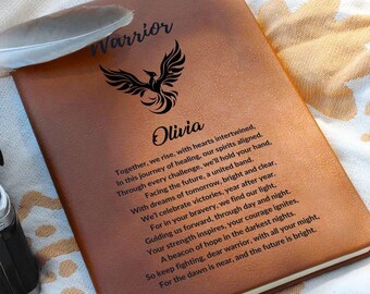 Personalized Vegan Leather Warrior Journal: Encouragement Gift