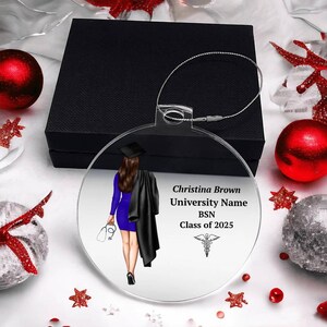 Adorno de enfermera, regalo para enfermeras primerizas, adorno acrílico navideño para enfermeras, RN, LPN, NP, regalo de graduación de enfermería, regalo, regalo de graduación de enfermería imagen 6