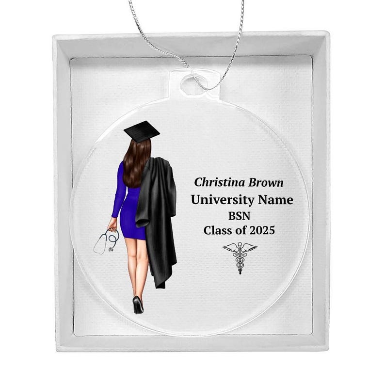 Adorno de enfermera, regalo para enfermeras primerizas, adorno acrílico navideño para enfermeras, RN, LPN, NP, regalo de graduación de enfermería, regalo, regalo de graduación de enfermería imagen 8