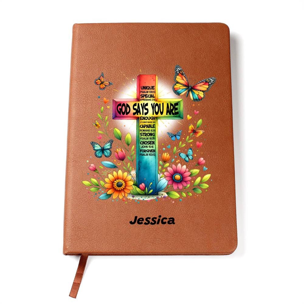 Personalized Prayer Journal For Women, Positive Affirmations Journal, Christian Gift Journal, God Says You Are, Religious Gift for Girls