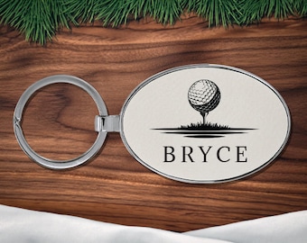 Custom Leather Golf Bag Keychain: Personalized Golfing Gift