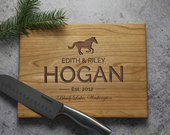 Custom Horse Cutting Board: Personalized Farmhouse Kitchen Decor