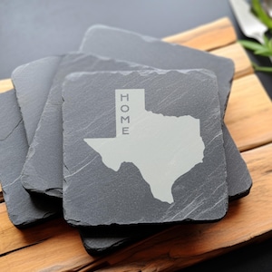 Custom State Slate Coasters: Personalized Home Decor (Set of 4)