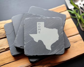 Custom State Slate Coasters: Personalized Home Decor (Set of 4)