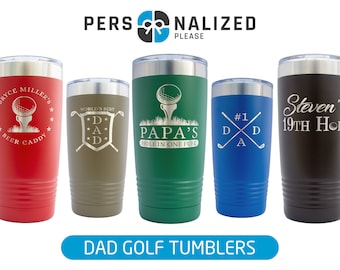 Personalized Golf Tumbler for Dad: Engraved Stainless Steel Drinkware
