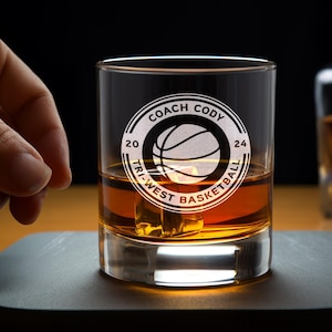 Personalized Basketball Coach Whiskey Glass: Engraved Gift
