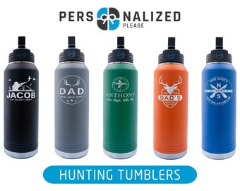 Personalized Fishing Tumbler: 32oz Custom Stainless Steel Gift