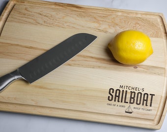Sailboat Cutting Board: Custom Sailor Gift, Lake House Decor