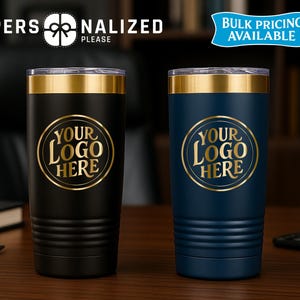 Gold Logo 20 oz Tumbler: Luxury Stainless Steel Corporate Gift