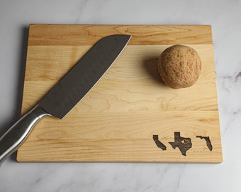 Custom State to State Cutting Board: Moving Gift, Kitchen Decor