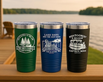 Personalized Lake Life Tumbler: 20oz Stainless Steel Boating Cup