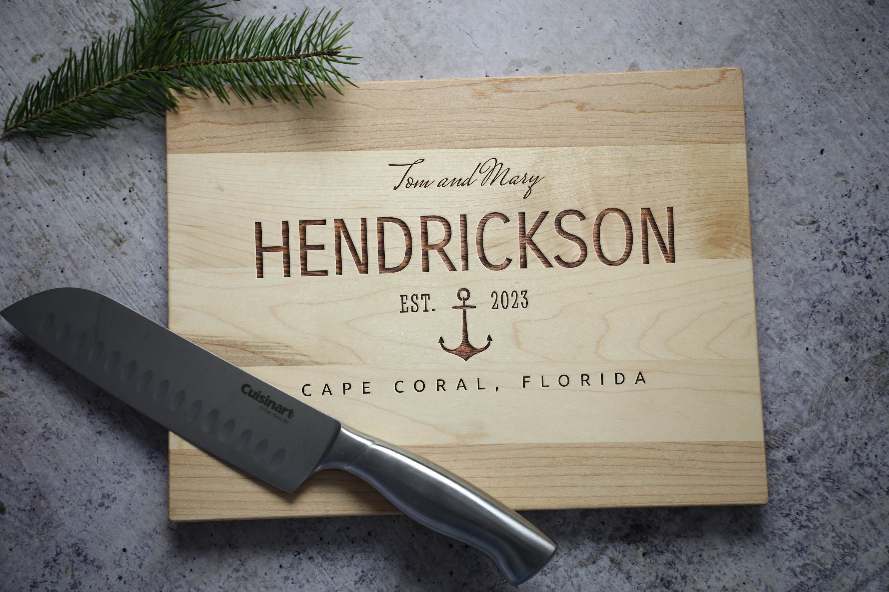 Lake House Cutting Board, Boat Anchor Decor, Custom Boat Gift, Lake