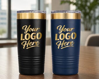 Gold Logo 20 oz Tumbler: Luxury Stainless Steel Corporate Gift