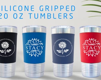 Personalized Gardening Tumbler: Custom Flower Gift, 20 oz Stainless Steel
