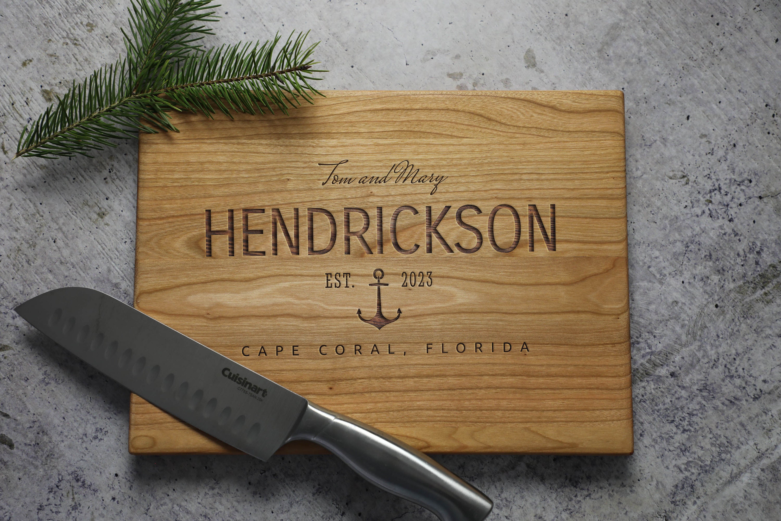 Lake House Cutting Board, Boat Anchor Decor, Custom Boat Gift, Lake