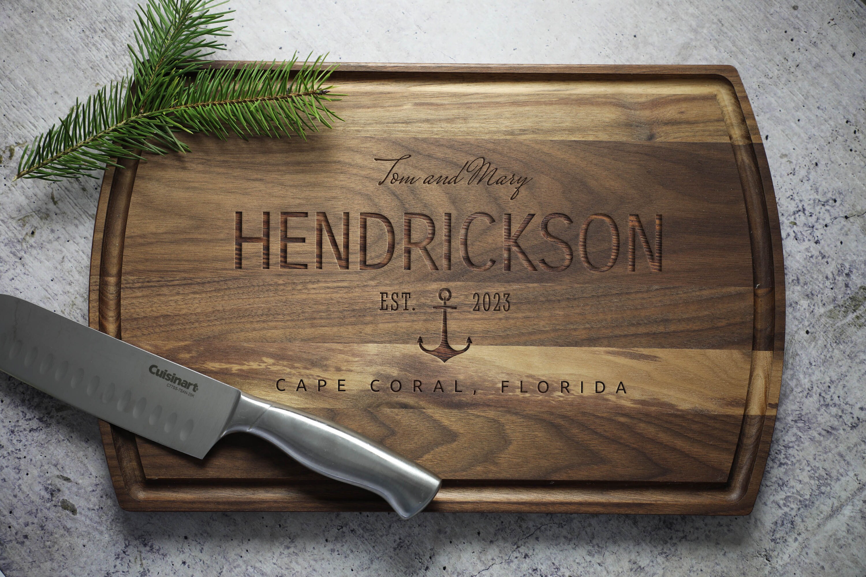 Lake House Cutting Board, Boat Anchor Decor, Custom Boat Gift, Lake