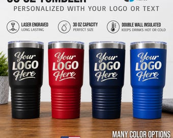 Custom Logo Tumblers: 30 oz Laser Engraved Tumblers