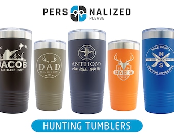 Personalized Hunting Tumbler: 20oz Stainless Steel, Engraved Gift
