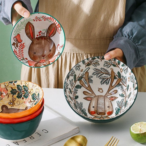 Cute Underglaze Ceramic Rice Bowl Ideas Good for Kids rich Etsy