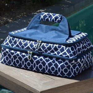 Unique Personalized Double Layer Insulated Casserole Carrier. Wedding Gift, Showers, Housewarming, Graduation, Mother&#39;s Day, Birthdays