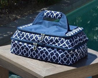 Unique Personalized Double Layer Insulated Casserole Carrier. Wedding Gift, Showers, Housewarming, Graduation, Mother's Day, Birthdays