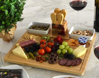 Personalized Charcuterie Board with Magnetic Post for Tools. Unique Wedding Gift, Housewarming, Birthdays, Anniversary, Graduation, Clients