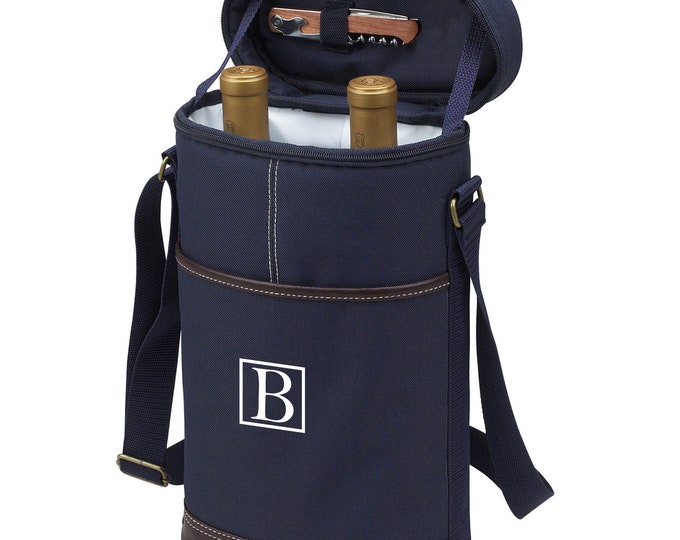 Wine Bag with Corkscrew - Personalized Groomsmen gift, Weddings, Birthdays, BYO, Closing Gifts and Wine Lovers