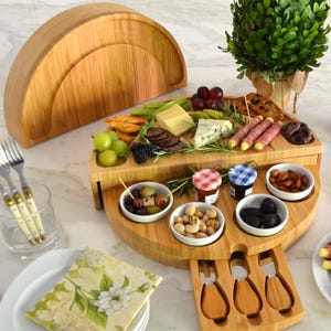 Unique Personalized Charcuterie Board Set. Keeps Everything Together & Saves Storage Space. Weddings, Housewarming, Mother&#39;s Day, Birthdays
