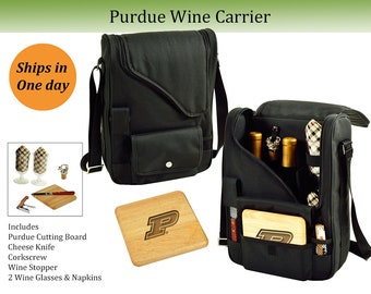 Purdue Boilermakers Picnic Set and Wine Carrier Graduation Gift Pre Game Tailgating, Entertaining, Alumni Holiday Gift