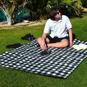 Personalized Extra Large Picnic Blanket with Water Resistant Backing. Wedding Gift, Housewarming, Anniversary, Graduation