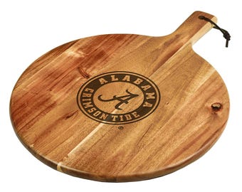 Alabama Crimson Tide Acacia Charcuterie Cheese Board. Unique Alumni Gift, Graduation, Tailgating, Entertaining, Birthdays